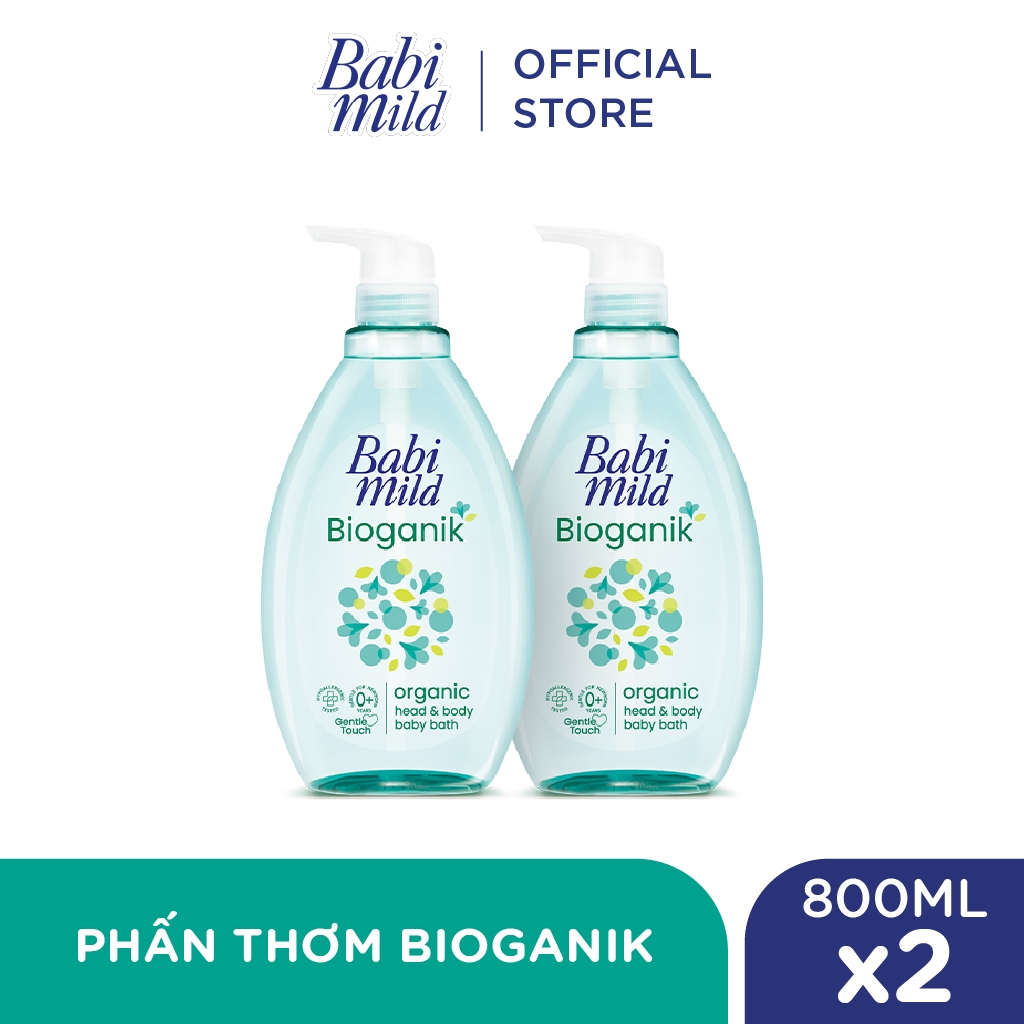 Combo 2 Sữa tắm gội toàn thân cho bé Babi Mild chai 800ml