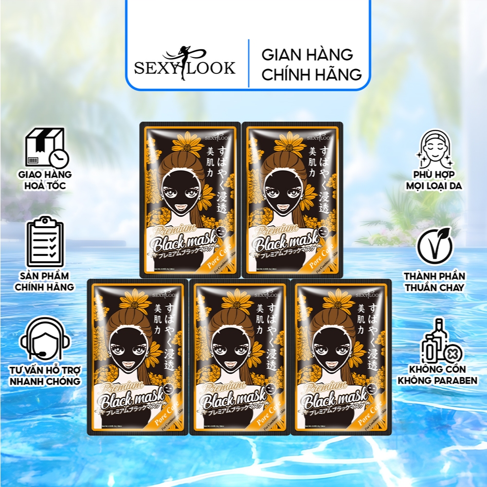 Ảnh Mặt Nạ Đen Hoa Cúc SEXYLOOK Giảm Mụn Trắng (5 miếng x 28ml) 1