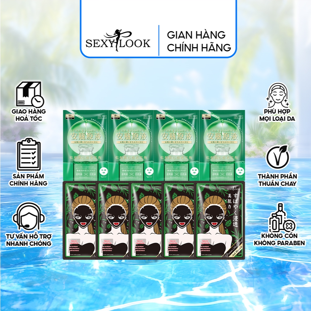 Ảnh Bộ 9 Miếng Mặt Nạ Tràm Trà Chuyên Giành Cho Da Dầu Mụn (5M ĐEN TRÀM + 4M TDXL) 1