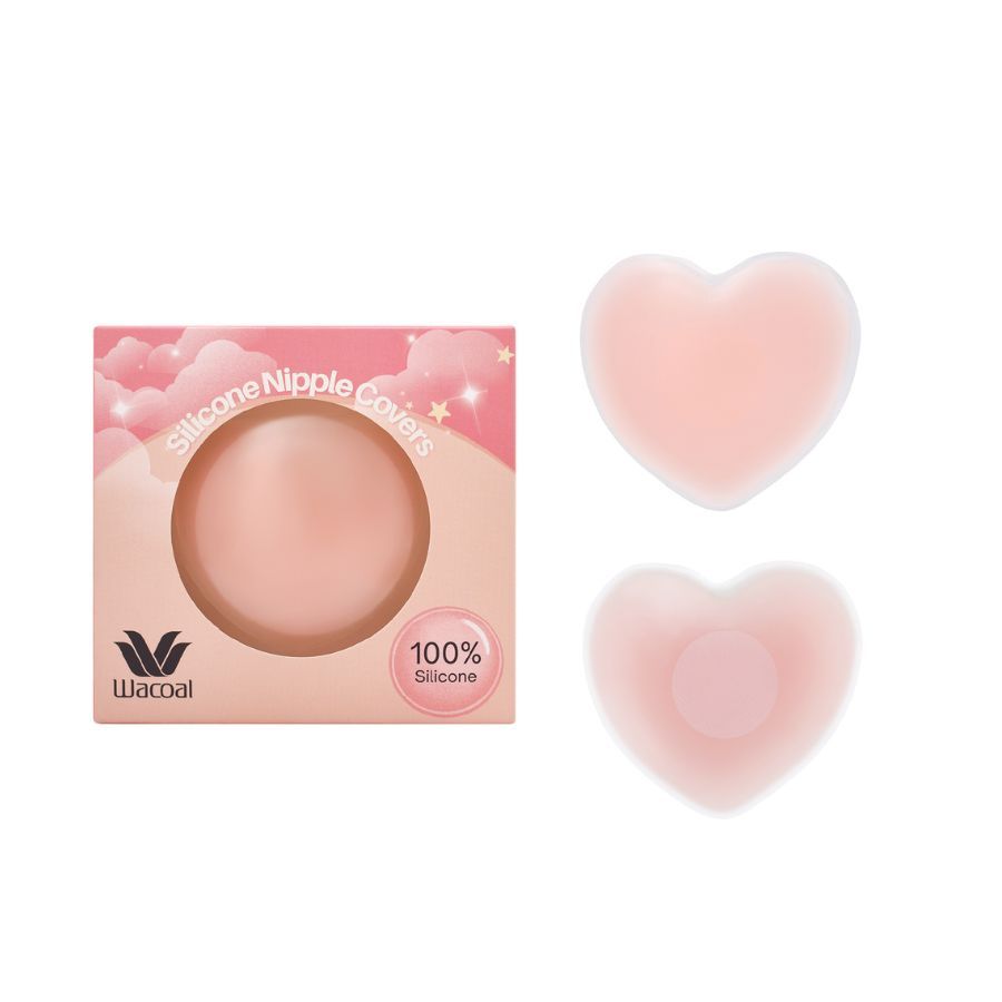 Phụ kiện Wacoal miếng dán ngực silicone hình hoa tròn trái tim cao cấp - Đường kính 6.5 - 8cm