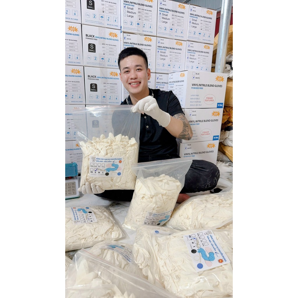1 Kg Găng Tay Cao Su Y Tế Latex Tay Dài 30cm Có Bột Và Không Bột Chính Hãng Nhập Khẩu Malaysia