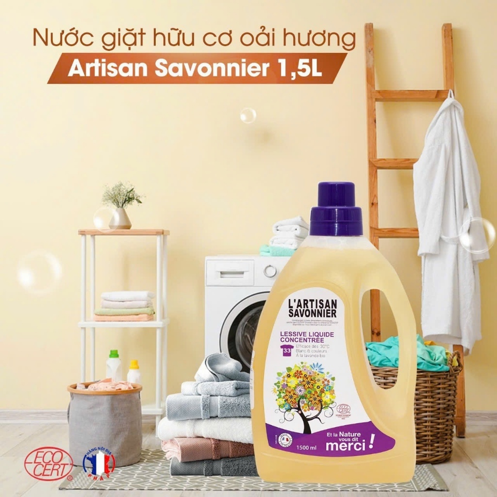 Nước giặt hữu cơ oải hương Artisan Savonnier