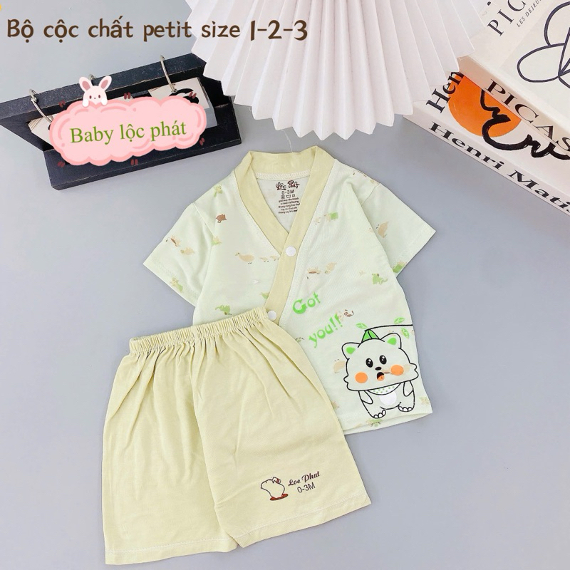 (LPCT 19 Mềm Mát, Chất PETIT, Rẻ) [SET 3] Bộ Cộc Tay Thun Lạnh Sơ Sinh Cài Chéo Cho Bé Yêu Từ 0-9m