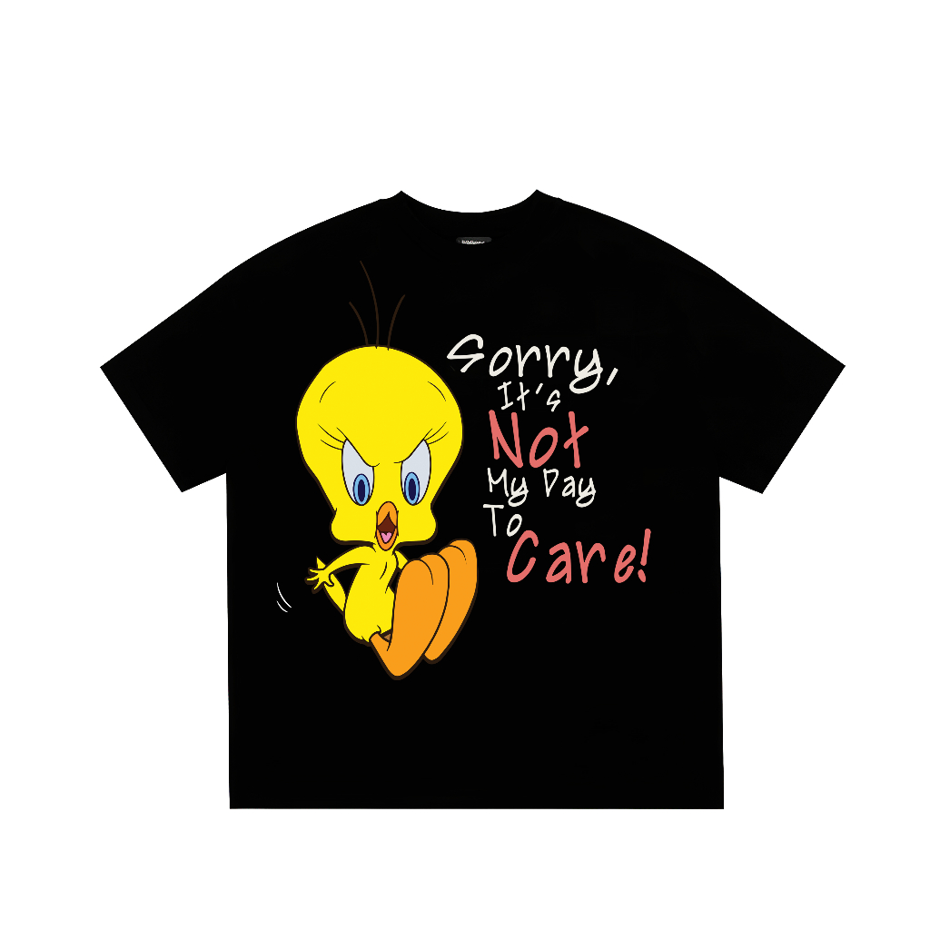 Áo thun form boxy BLACKDOKI-Quacker not to care , áo phông form rộng chất cotton tay lỡ menswear womanswear