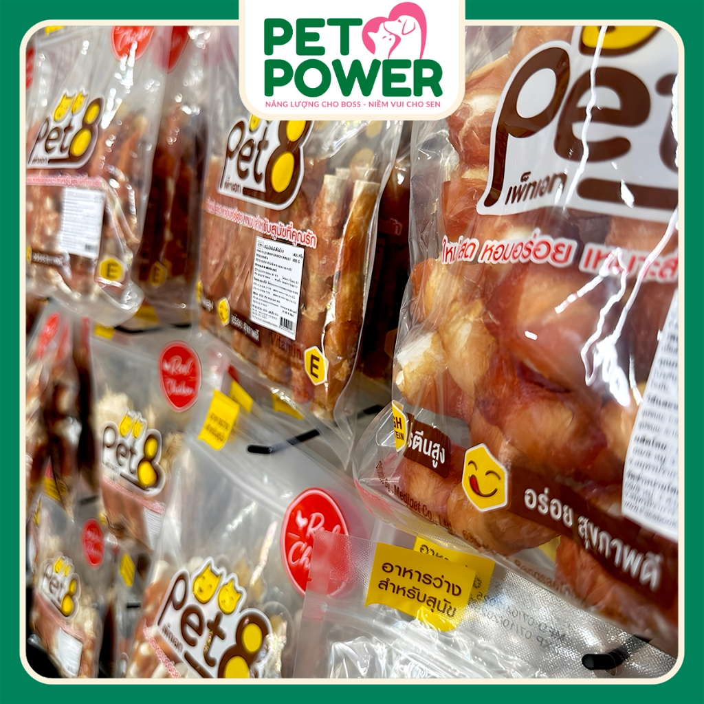 Gà Sấy Khô Pet8 Chính Hãng Nhập Khẩu Thái Lan - Thức ăn vặt thưởng cho chó - [250g - 400g]