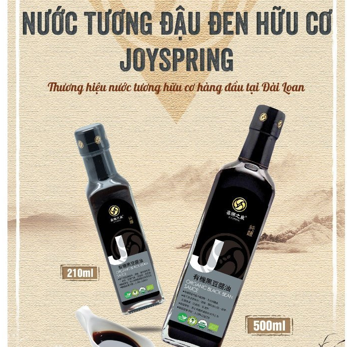 Nước Tương Đậu Đen Hữu Cơ JOYSPRING Đài Loan, Không Đậu nành