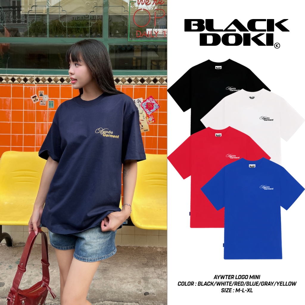 Áo thun BLACKDOKI AYWTER LOGO Nhiều màu form rộng tay lỡ unisex chất cotton 100% 2 chiều 260gsm menswear womanswear