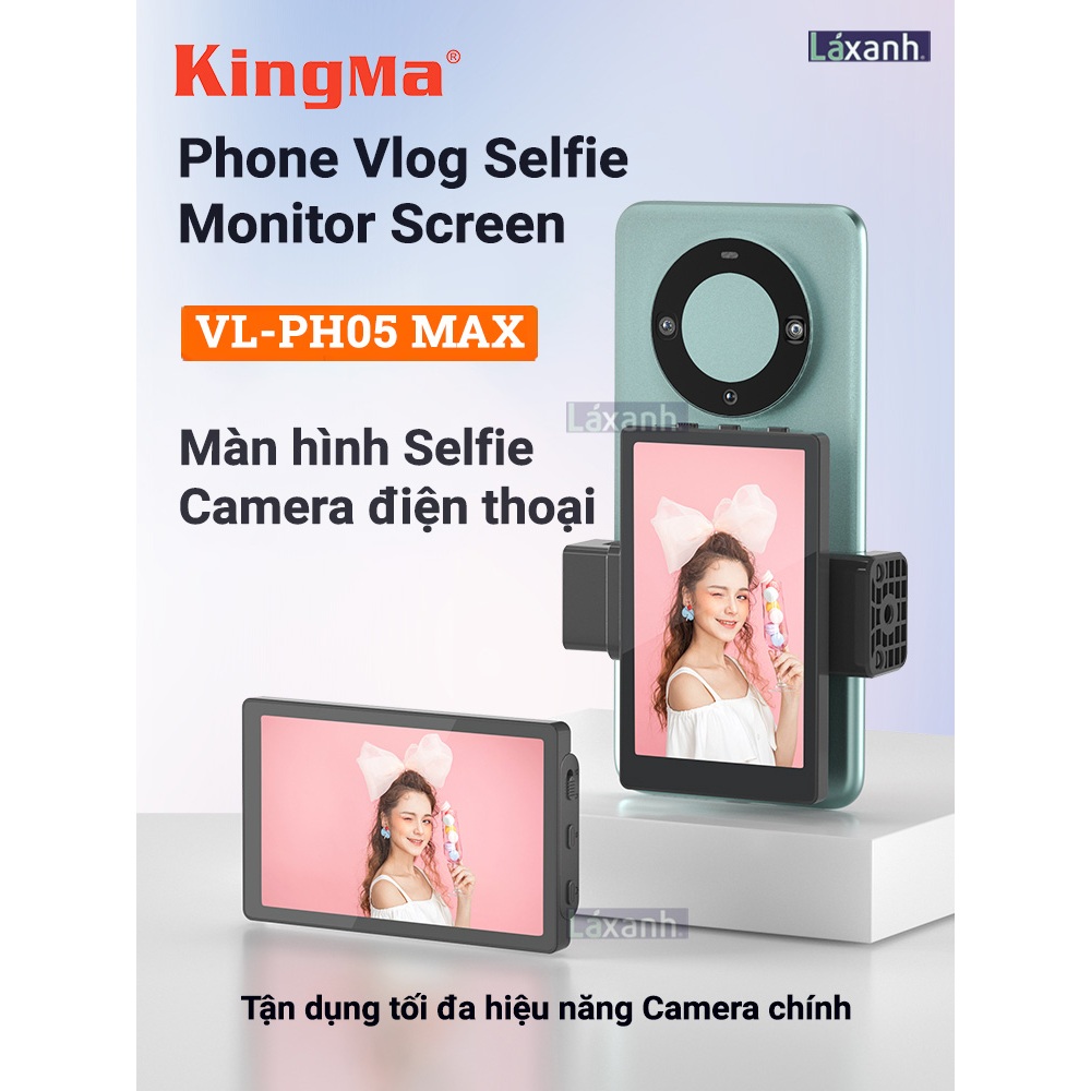 Kingma VL-PH05 Max | Màn hình phụ điện thoại selfie hít nam châm từ tính Wireless có Remote điều khiển từ xa live stream