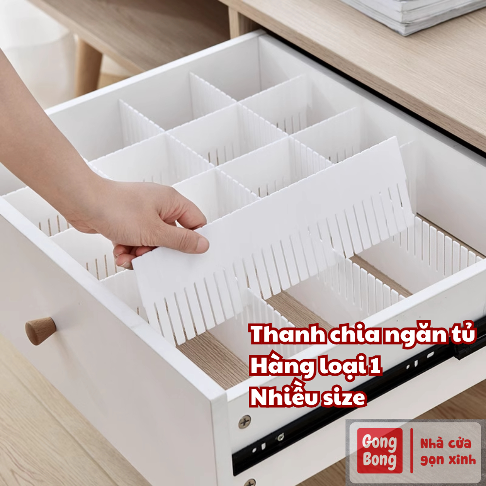 Thanh chia ngăn nhựa dày hàng loại 1 vách tủ quần áo phân tách ngăn kéo bàn làm việc bàn trang điểm thông minh