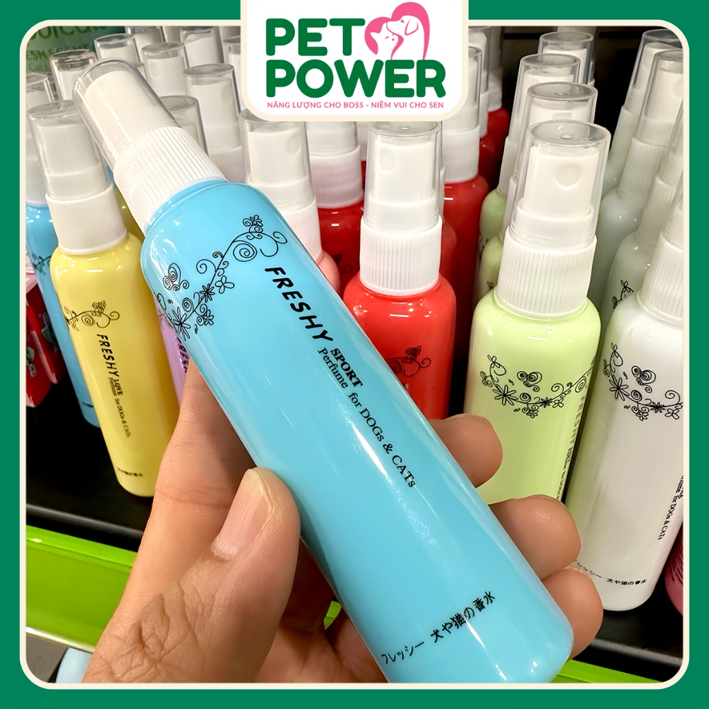 Nước Hoa Cao Cấp Cho Chó Mèo FRESHY PET PERFUME 60ml – Hàng Thái Chính Hãng, Thơm Mát, An Toàn