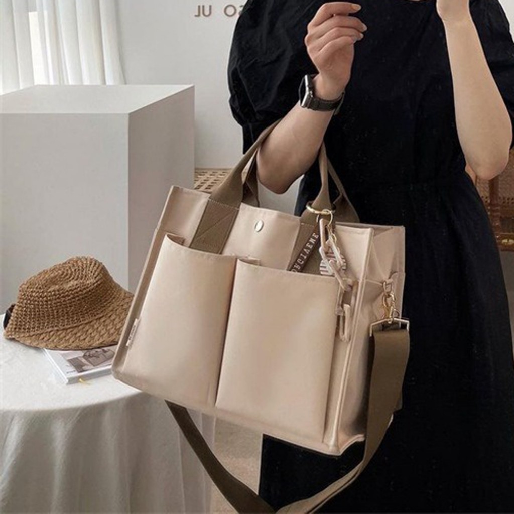Ảnh Túi Đựng Bỉm Sữa Đa Năng Cho Mẹ Bỉm Túi Vải Kích Thước Lớn Nhiều Ngăn Đựng Đồ Đeo Chéo Công Sở Phong Cách Hàn Quốc 1