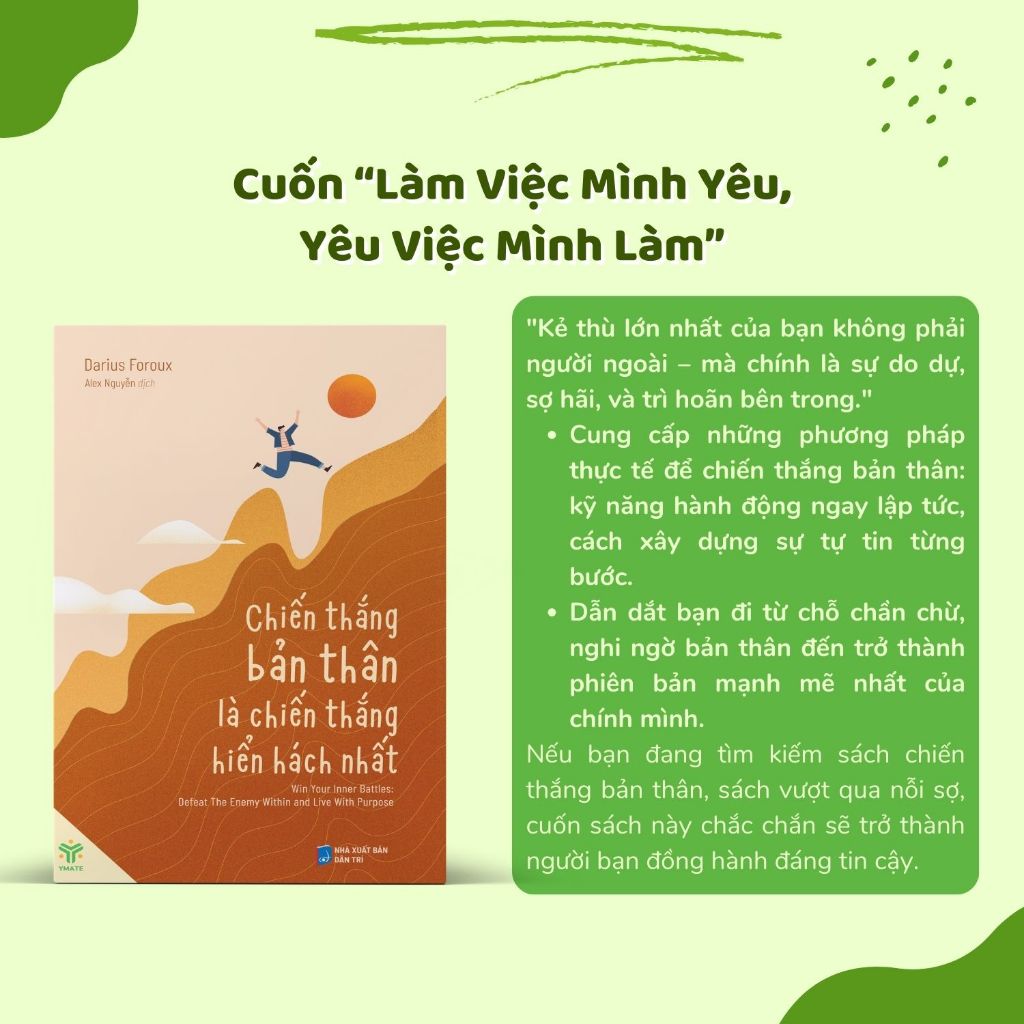 Ảnh Combo Sách Vững Tâm Đúng Hướng - Hiểu Mình Chọn Nghề + Chiến Thắng Bản Thân Là Chiến Thắng Hiển Hách Nhất - YMATE BOOKS 3