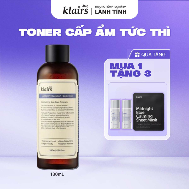 Ảnh Nước hoa hồng Dear, Klairs Supple Preparation Facial Toner 180ml 1
