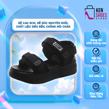Dép Sandal nữ ( Xăng-đan ) quai ngang dép quai hậu phong cách Hàn Quốc 2024 tăng chiều cao 5cm CCDB
