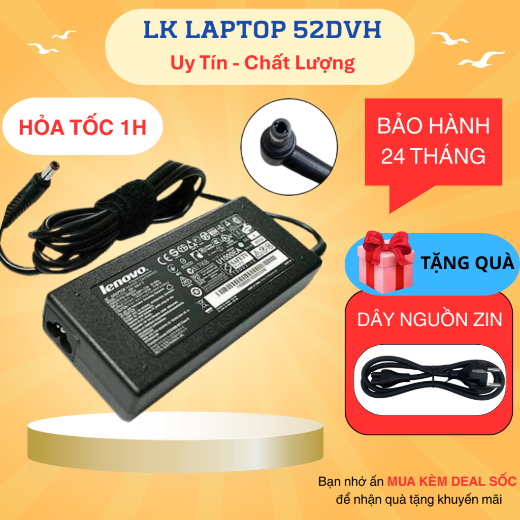Sạc Laptop Lenovo 19V-3.42A ( Adapter Lenovo G460 G470 G480 G450 19V - 3.42A ) Mới 100%
