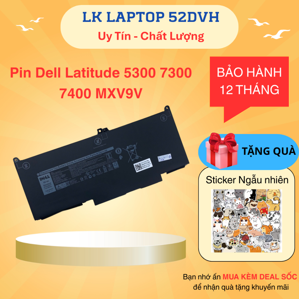 Pin Dell Latitude 7400 MXV9V Latitude 5300 7300 7400, MXV9V New 100%