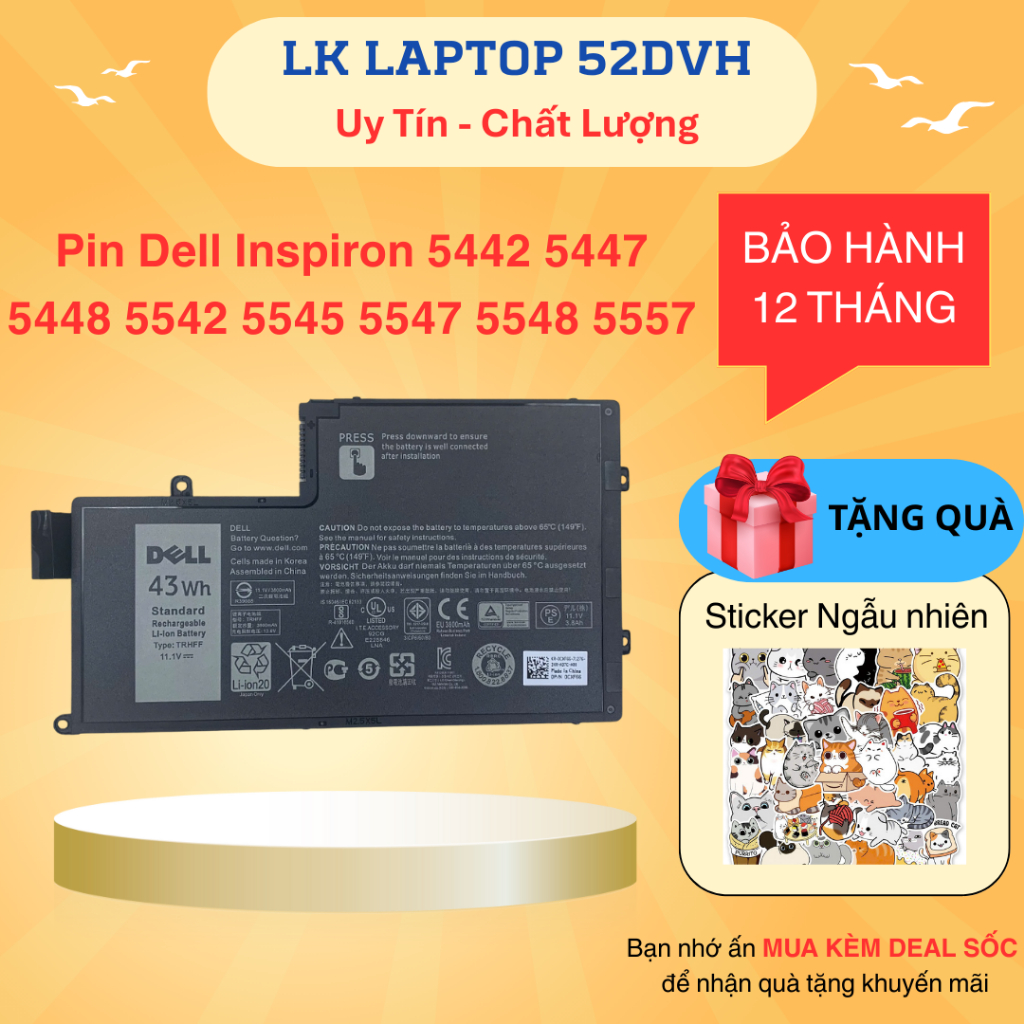 Pin Dell Latitude 3450 TRHFF Inspiron 14-5442 5447 5448 15-5542 5545 5547 5548 5557, Latitude 3450 3550