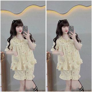 Bộ bầu - bộ sau sinh - BỘ ĐÙI VÂN MÂY NHIỀU HOA TIẾT CỔ BÈO HAI TÚI REN - 13 Màu