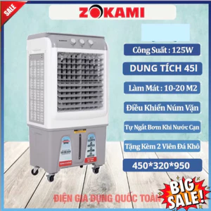 Giảm giá 70% QUẠT ĐIỀU HOÀ HƠI NƯỚC ZOKAMI - Công Suất Cao Lưu Lượng Gió Lớn, Diện Tích Làm Mát 25-45 m2