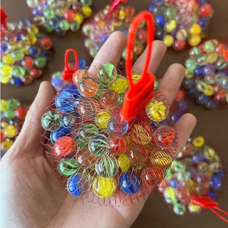 SET 1KG viên bi ve thủy tinh kích thước 16mm trong suốt 8 khía nhiều màu đồ chơi cho bé tuổi thơ bi a da OKAMAS