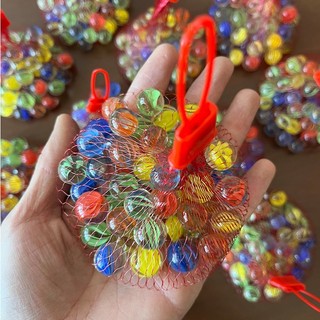 Set Bi ve thủy tinh trong suốt nhiều màu 16 ly trang trí bể cá - Viên bi 8 khía làm đồ chơi cho bé bắn bi tuổi thơ rẻ
