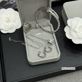 set phụ kiện trang sức 4 món blv dây chuyền,khuyên tai,lắc bạc,nhẫn sang trọng
