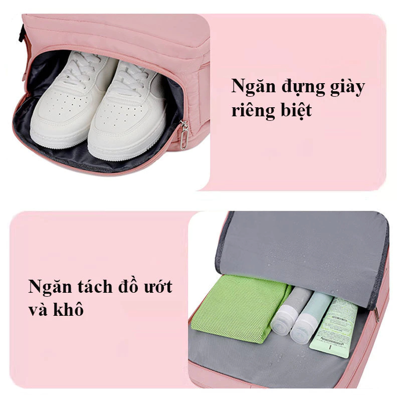 Balo laptop thời trang nam nữ có ngăn đựng giày, ngăn đựng đồ ướt chống nước, đi học đi du lịch tiện lợi B06