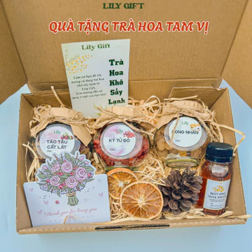 Set Quà 20/10 Quà Tặng Trà Hoa Tam Vị Kèm Mật Ong - Quà Tặng Bạn Bè, Người Yêu - Quà Tặng sinh nhật