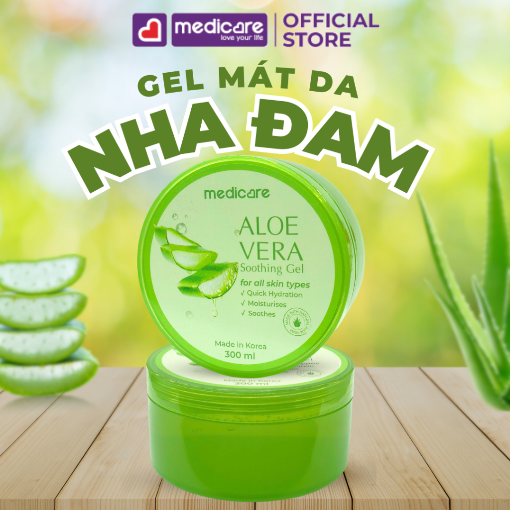 Gel mát da nha đam MEDiCARE giúp dưỡng ẩm sâu 300ml