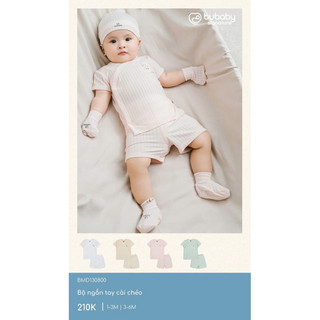 BuBaby BMD130800 Bộ ngắn tay cài chéo Modal cao cấp cho bé trai và bé gái