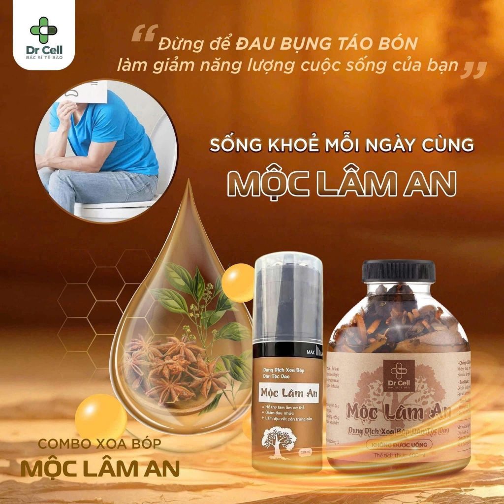 Combo Thanh Lăn 150ml + Chai Dung Dịch 400ml Mộc Lâm An Dr Cell – Giảm Đau Nhức Xương Khớp