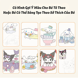 Đồ Chơi Sách Tô Màu Hình Hoạt Hình Kuromi Ngộ Nghĩnh Dành Cho Trẻ 3,4,5,6 Tuổi Giúp Phát Triển Tư Duy Sáng Tạo