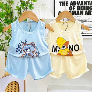 BỘ BA LỖ THUN LẠNH 6 -16kg, Đồ bộ bé trai, đồ bộ bé gái may rộng rãi, vải mềm mát và co giãn rất tốt