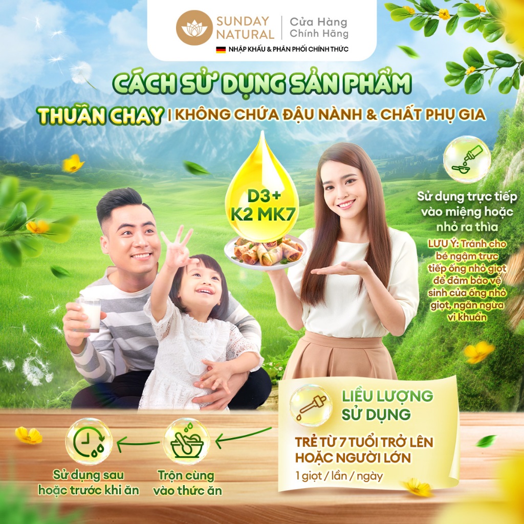 Ảnh Sunday Natural Vitamin D3 Cho Trẻ 7+ và người lớn, Giúp Xương Chắc Khỏe, Thuần Chay 100% 4