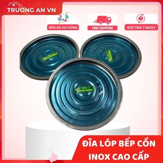 Dĩa lót bếp cồn - Khay lót bếp cồn tròn - Mâm lót bếp cồn inox (ngang 26cm - cao 1.8cm) - Trường An VN