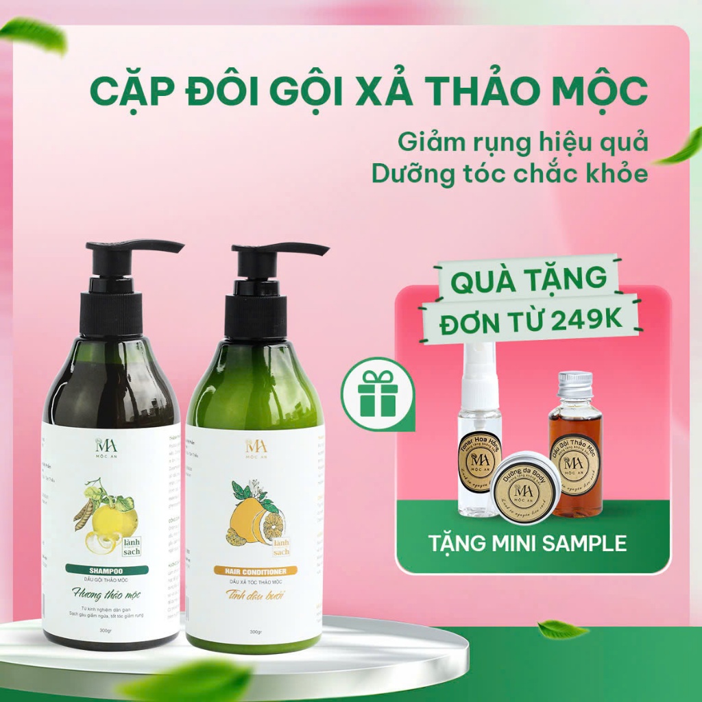 Ảnh Bộ Dầu Gội Xả Thảo Mộc Mộc An Giảm Gãy Rụng, Nuôi Dưỡng Mái Tóc Chắc Khoẻ 1