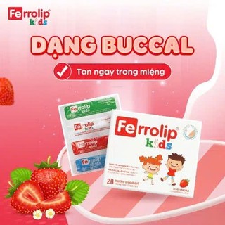 [ Chính Hãng ] Ferrolip Kids Sắt Sinh Học Dạng Bột Dùng Cho Bé Từ 1 Tuổi Hàng Nhập Khẩu Hộp 20 Gói