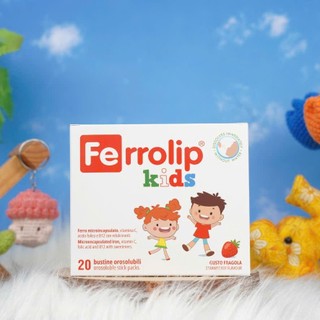 [ Chính Hãng ] Ferrolip Kids Sắt Sinh Học Dạng Bột Dùng Cho Bé Từ 1 Tuổi Hàng Nhập Khẩu Hộp 20 Gói