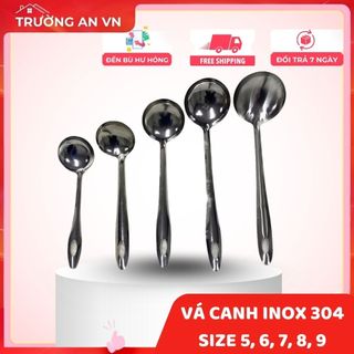 3c Vá Múc Canh Inox Cán Cách Nhiệt Size 5 6 7 8 9 – Vá Lẩu Inox Chắc Chắn Giá Rẻ – Trường An VN