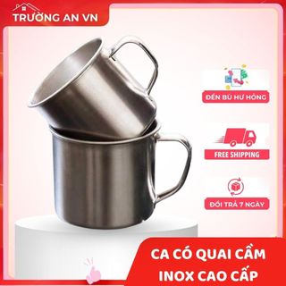 Cốc inox có quai cầm, chống rỉ - Cốc inox, Ca inox mini 6.5cm - Trường An VN