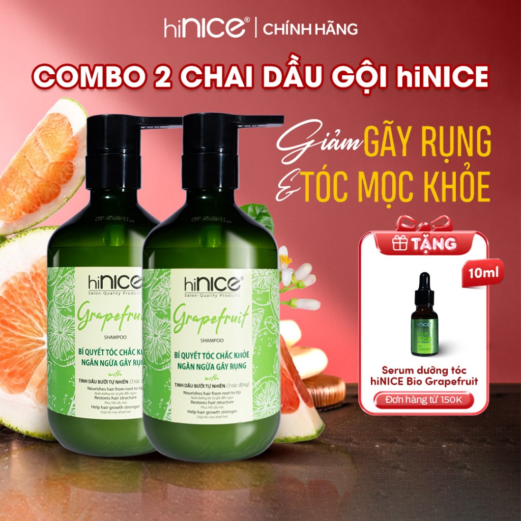 Ảnh Combo 2 Chai Dầu Gội Bưởi hiNICE Hỗ Trợ Mọc Tóc, Giảm Gãy Rụng, Tóc Chắc Khoẻ 1