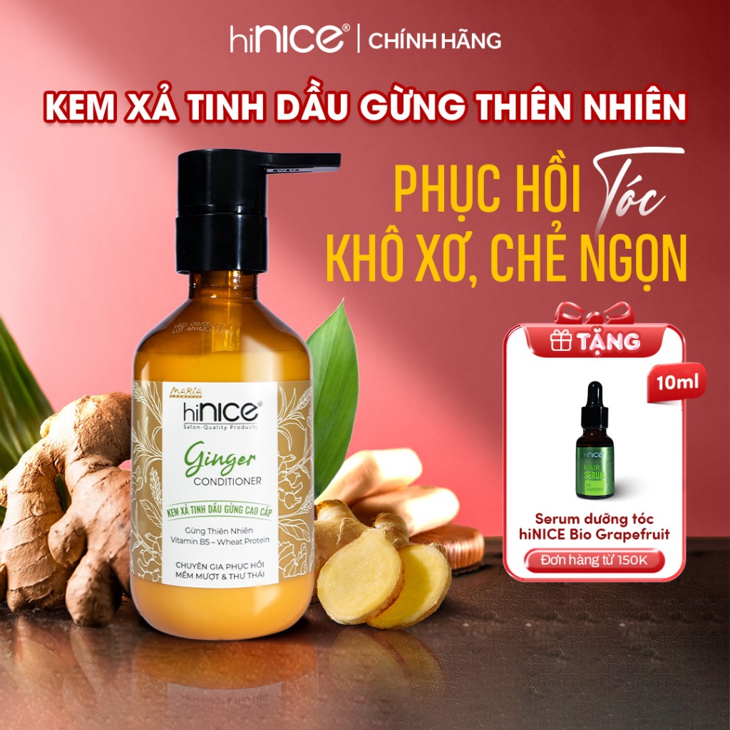 Ảnh Kem Xả Tinh Dầu Gừng Thiên Nhiên hiNICE Ginger Conditioner Hỗ Trợ Phục Hồi Tóc Khô Xơ, Chẻ Ngọn 1