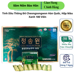 Tinh Dầu Thông Đỏ Cheongsongwon Hàn Quốc, Hộp Màu Xanh 180 Viên