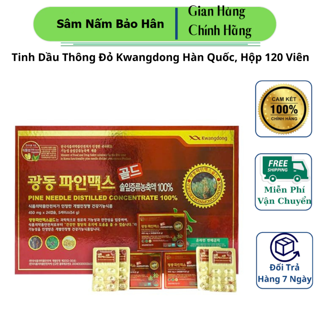 [ Chính Hãng ] Tinh Dầu Thông Đỏ Kwangdong Hàn Quốc, Hộp 120 Viên