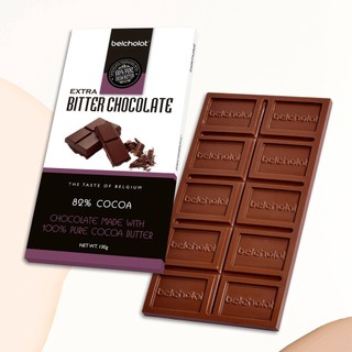 Socola Thanh Đen 82% Cacao 100g Extra Bitter Belcholat Rất Ít Ngọt cacao đậm Quà Tặng Chocolate L2