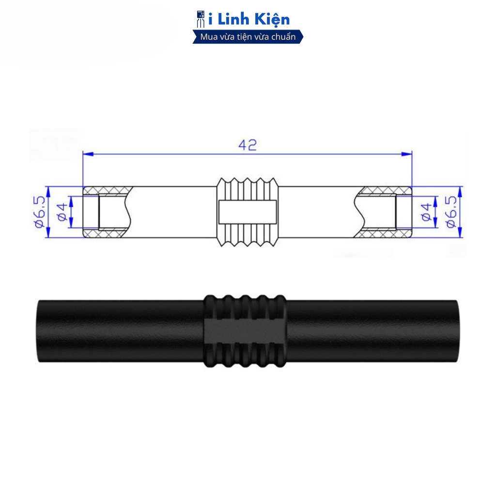 Jack cắm chuối cái cái 4mm chất liệu nhựa PVC đầu nối đồng cái siêu bền ILinhkien