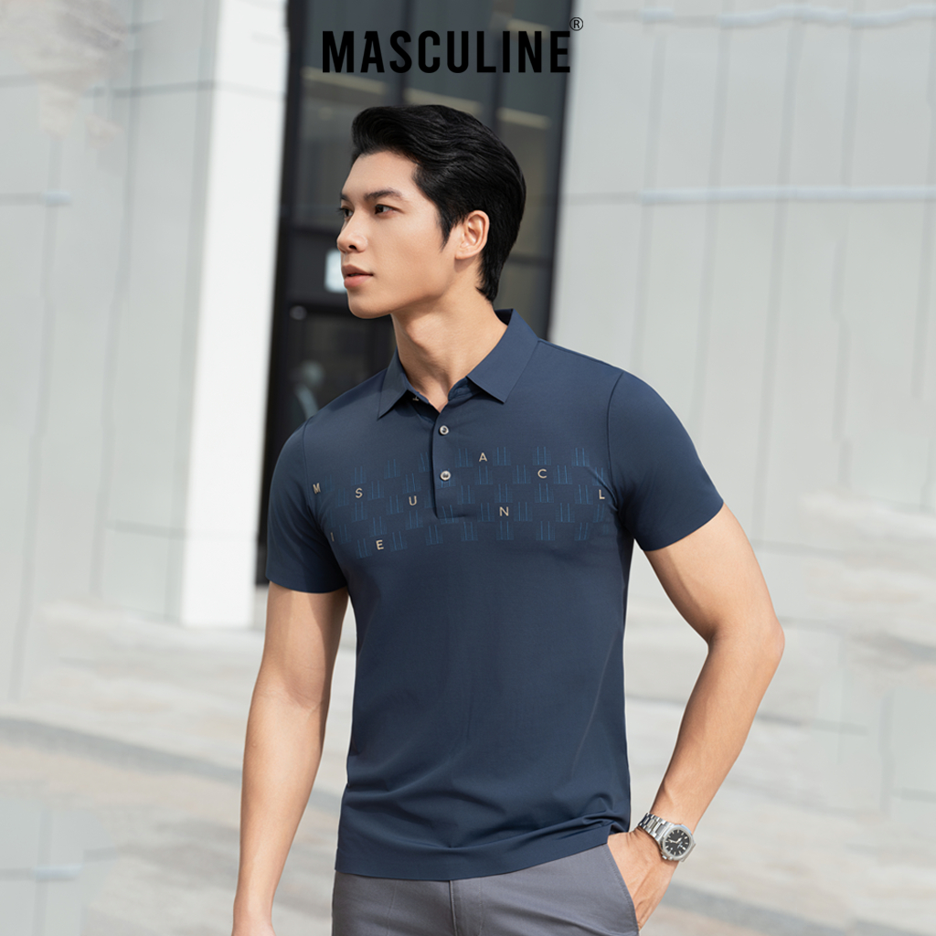Áo polo nam cao cấp MASCULINE MPL501 Thành phần sợi tơ tằm mềm mại co giãn tốt, dáng Slim Fit