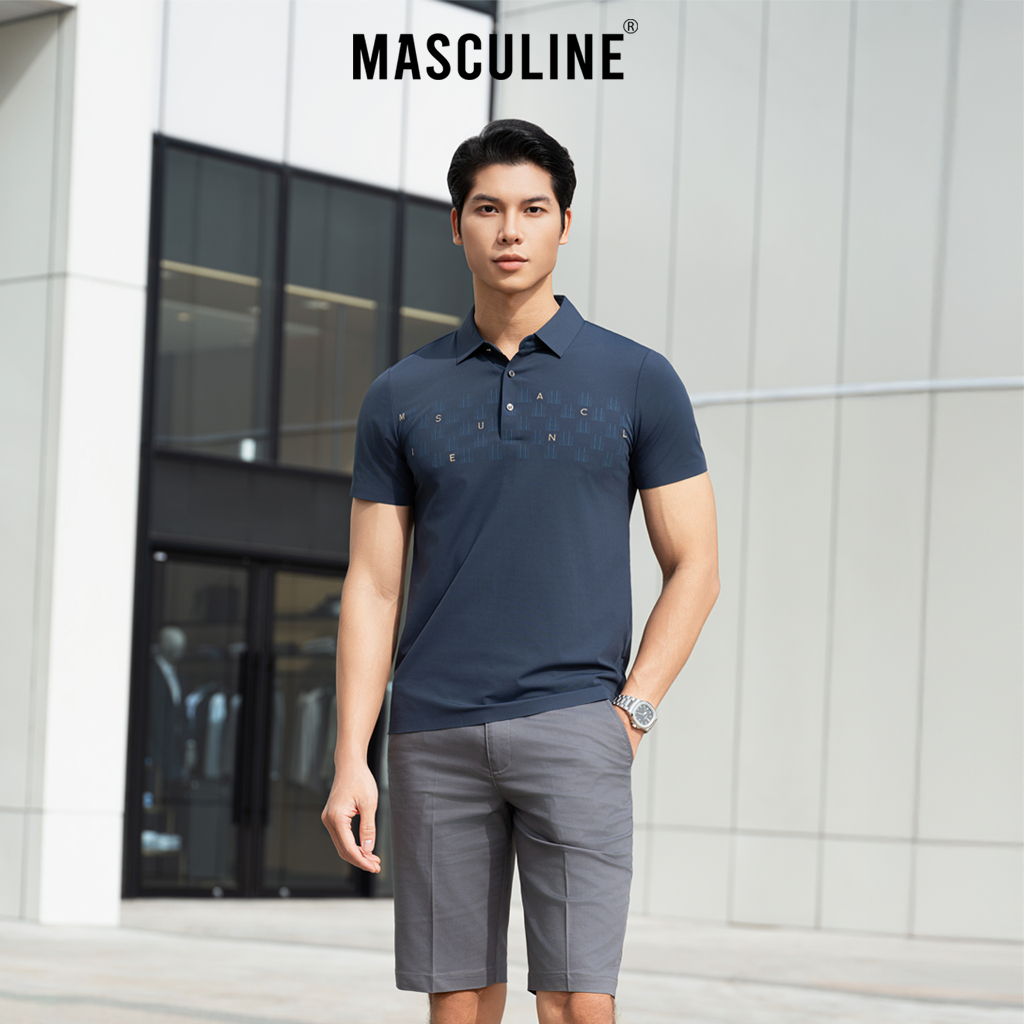 Áo polo nam cao cấp MASCULINE MPL501 Thành phần sợi tơ tằm mềm mại co giãn tốt, dáng Slim Fit