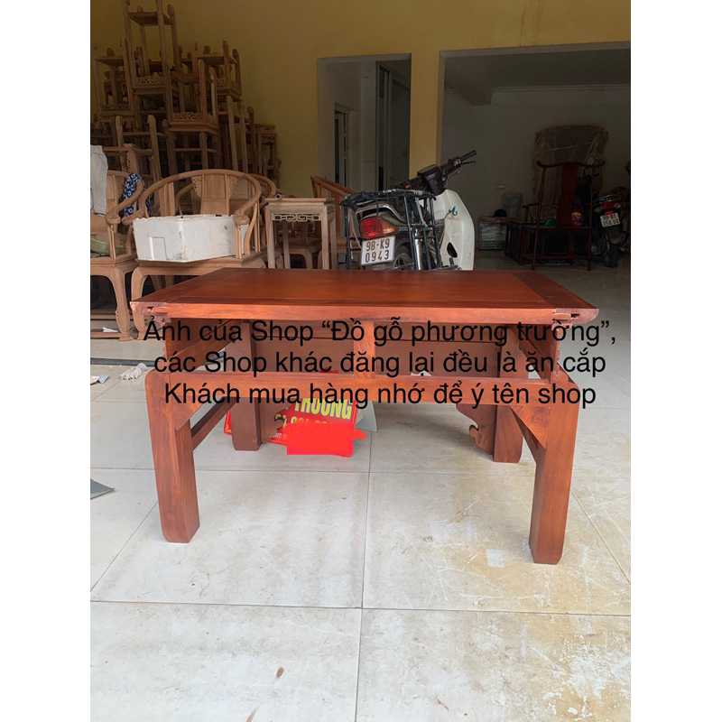bàn cúng cơm gỗ gõ , hương đá ngang 87, 97, 1m07 sâu 61 cao 59cm