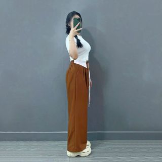 Quần ống suông NHỎ CLOTHING bigsize nữ phối lưng kiểu phong cách đơn giãn thanh lịch trẻ trung năng động  dễ mặc QPHOI